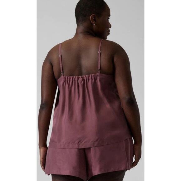 Athleta Calm Cool Cami Silky Plum Size 1X Plus Size Sleep Wear Spaghetti Straps - Picture 2 of 11